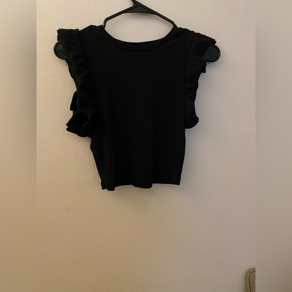 Zara black crop top
